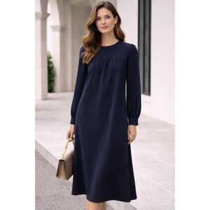 A.P.C Long Sleeve Shift Navy Dress XS